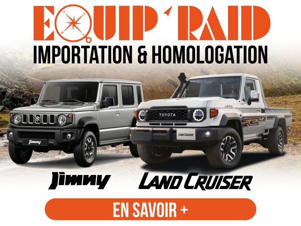 Importation et homologation suzuki jimny et toyota land cruiser 4x4 equip'raid