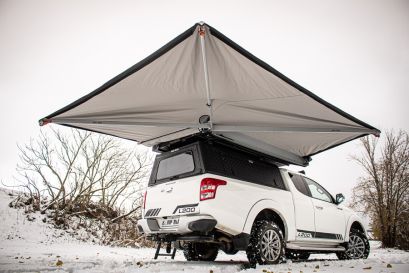 Mitsubishi L200 préparation 4x4 tout-terrain par Equip'Raid Alu-Cab Alsace auvent 270° autoporté