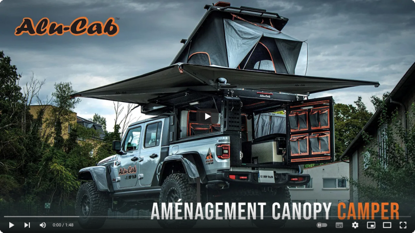 Vidéo de présentation du canopy Camper installé par Equip'Raid sur Jeep Gladiator