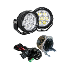 Pack x2 : Phare LED CRAWER rond universel (croisement/route) 