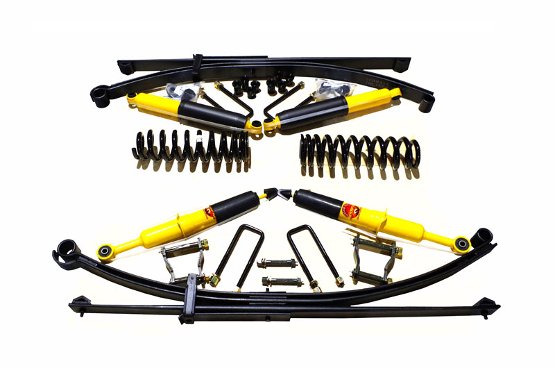 KIT DE SUSPENSION TERRAIN TAMER AVEC LAMES PARABOLIQUES +700-850KG REHAUSSE +40/50MM POUR TOYOTA HILUX REVO