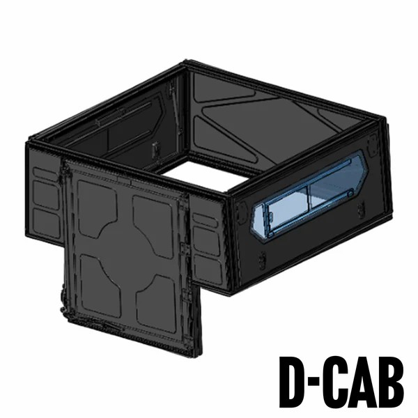 BASE MODULABLE AVEC FENETRES DU ALU-CAB MODCAP POUR PICK UP DOUBLE CABINE