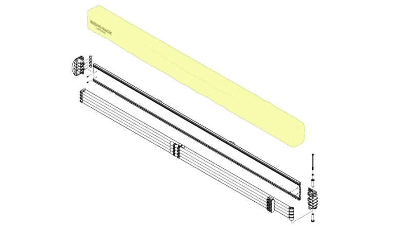 HOUSSE DE REMPLACEMENT POUR AUVENT RHINO RACK BATWING COMPACT 2M OUVERTURE GAUCHE AVEC FIXATION RAPIDE 33116