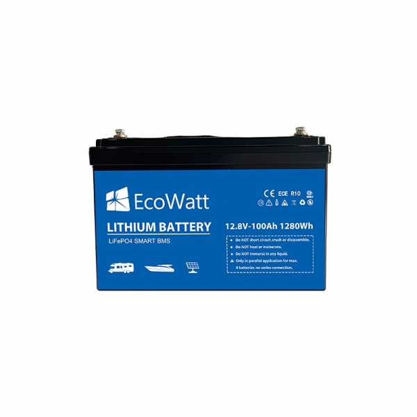 BATTERIE LITHIUM ECOWATT LIFEPO4 SMART BMS 12V 100AH