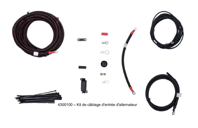 KIT DE CABLAGE D'ENTRÉE D'ALTERNATEUR POUR BATTERIE SLIMLINE100 - 6AWG 6M FUSIBLE MIDI 60A