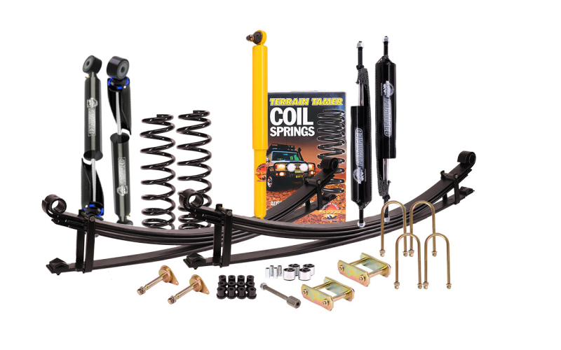 KIT DE SUSPENSION TERRAIN TAMER REHAUSSE +40/50MM AVEC AMORTISSEURS FORTIFIÉS POUR TOYOTA LANDCRUISER 78/79