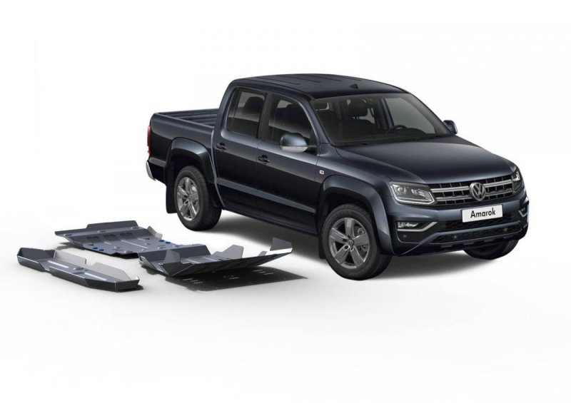 KIT DE 5 BLINDAGES ALUMINIUM 6 MM RIVAL POUR VOLKSWAGEN AMAROK 3L V6  2016 -2019